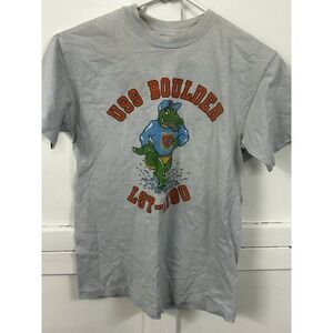 Vintage US Navy Ship Graphic T-Shirt‎ - USS Boulder Alligator - Men's XS/S